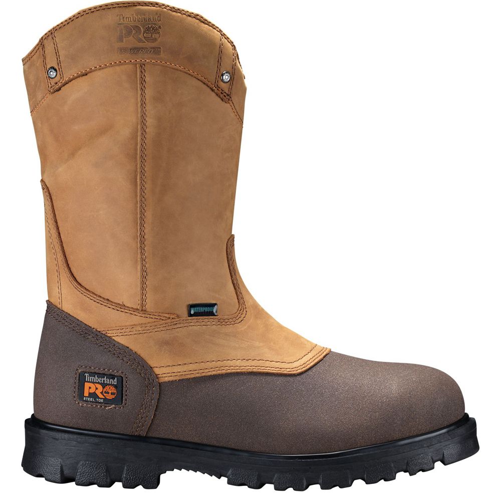 Botas Pro Timberland Argentina Hombre - Pro Rigmaster Steel Toe Wellington - Marrones - RIVDWC-943